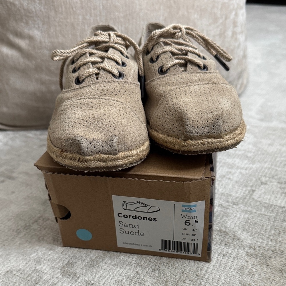 TOMS Women's Sand Suede Espadrille Shoes - Picture 5 of 6